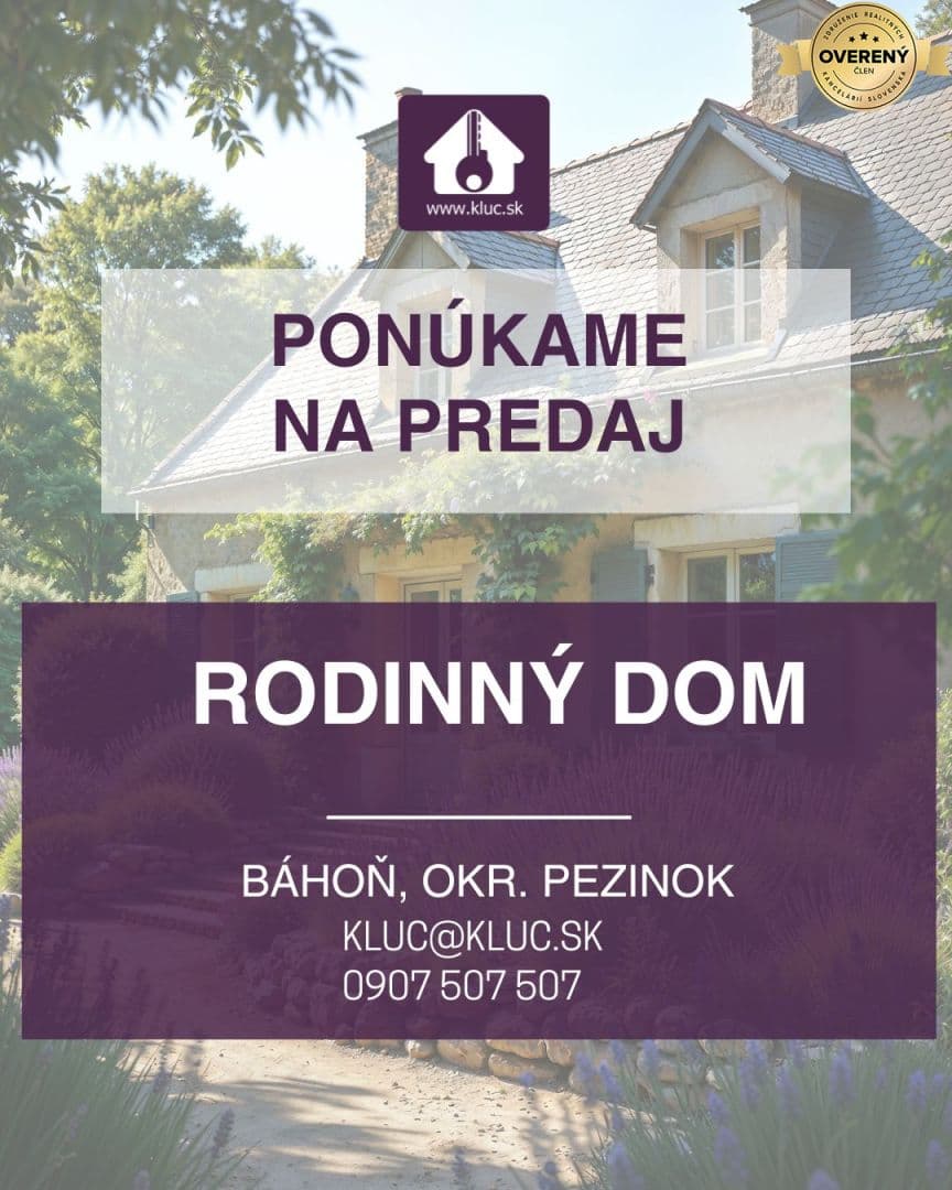 Ponúkame na predaj starší rodinný dom v okrese Pezinok.